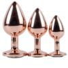 Banoch Buttplug set van metaal Aurora   rose goud paarse steen (4)