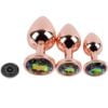 Banoch Buttplug set van metaal Aurora   rose goud regenboog steen (1)