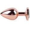 Banoch Buttplug set van metaal Aurora   rose goud roze steen (6)
