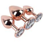 Banoch Buttplug set van metaal Aurora   rose goud wit (10)