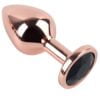 Banoch Buttplug set van metaal Aurora   rose goud zwarte steen (11)