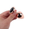 Banoch Buttplug set van metaal Aurora   rose goud zwarte steen (12)