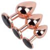 Banoch Buttplug set van metaal Aurora   rose goud zwarte steen (9)