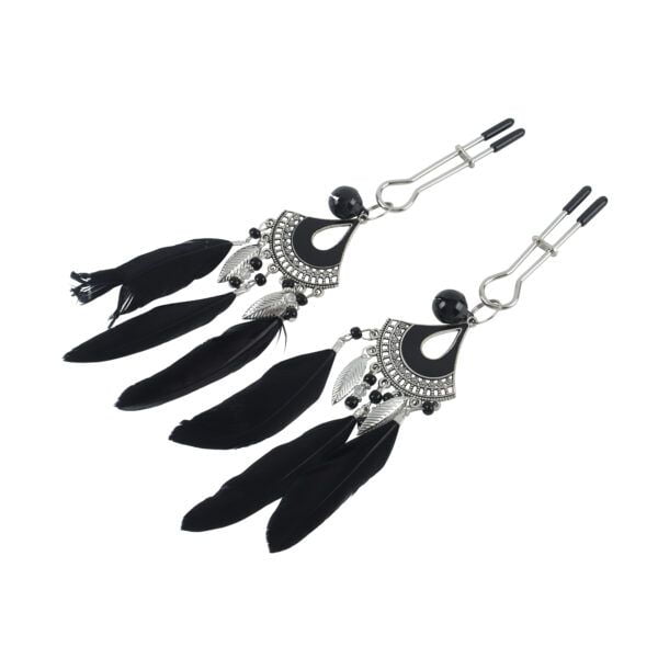 Banoch Tepelklemmen verstelbaar met zwarte veren film (2)