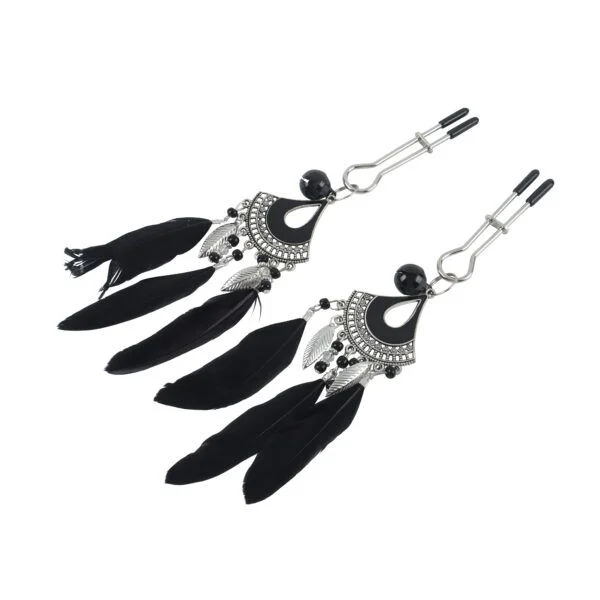 Banoch Tepelklemmen verstelbaar met zwarte veren film (2)