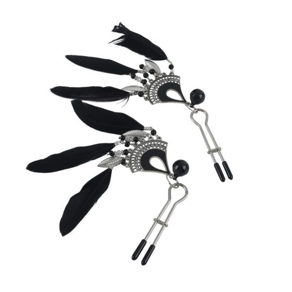 Banoch Tepelklemmen verstelbaar met zwarte veren film (3)