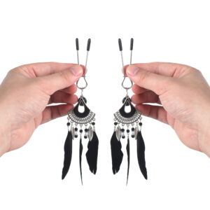 Banoch Tepelklemmen verstelbaar met zwarte veren film (5)