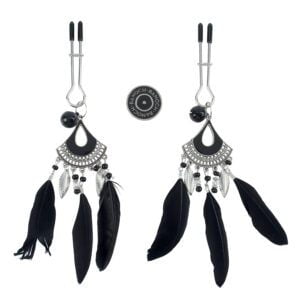 Banoch Tepelklemmen verstelbaar met zwarte veren film (6)