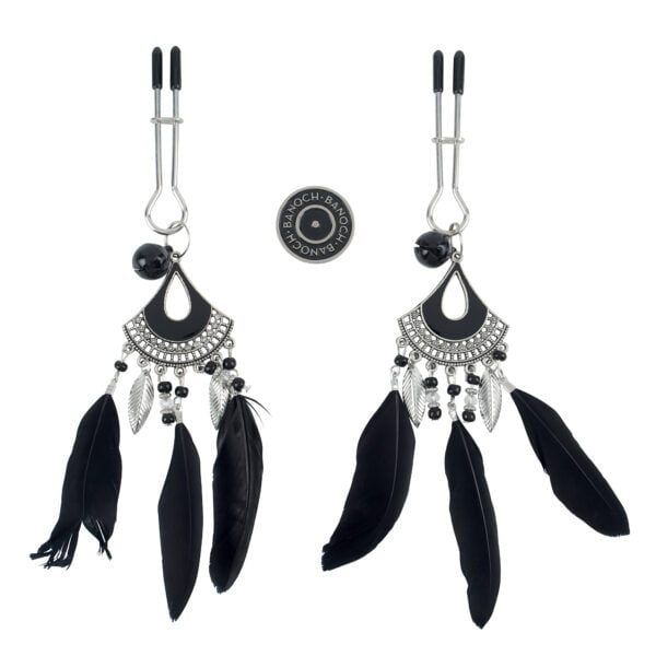 Banoch Tepelklemmen verstelbaar met zwarte veren film (6)