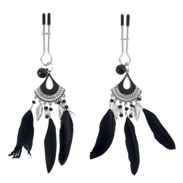 Banoch Tepelklemmen verstelbaar met zwarte veren film (7)