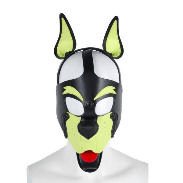 Banoch Masker Doggy pointy geel imitatie leer Bondage Puppy Play (1)