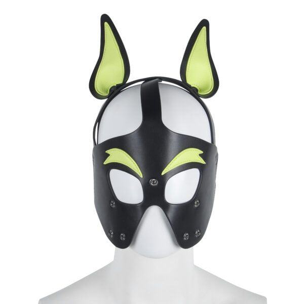 Banoch Masker Doggy pointy geel imitatie leer Bondage Puppy Play (10)
