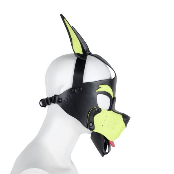 Banoch Masker Doggy pointy geel imitatie leer Bondage Puppy Play (3)