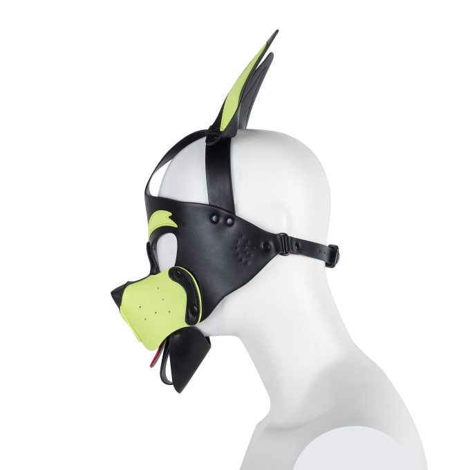 Banoch Masker Doggy pointy geel imitatie leer Bondage Puppy Play (7)