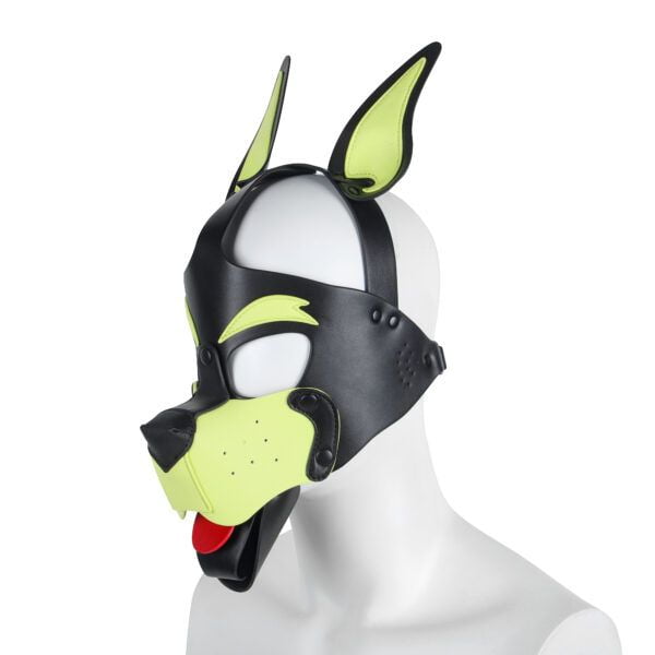Banoch Masker Doggy pointy geel imitatie leer Bondage Puppy Play (8)
