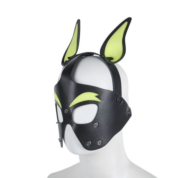 Banoch Masker Doggy pointy geel imitatie leer Bondage Puppy Play (9)