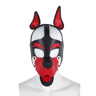 Banoch Masker Doggy pointy rood imitatie leer Bondage Puppy Play (1)