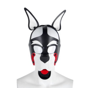 Banoch Masker Doggy pointy wit imitatie leer Bondage Puppy Play (1)