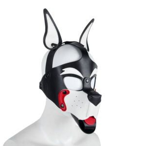 Banoch Masker Doggy pointy wit imitatie leer Bondage Puppy Play (2)