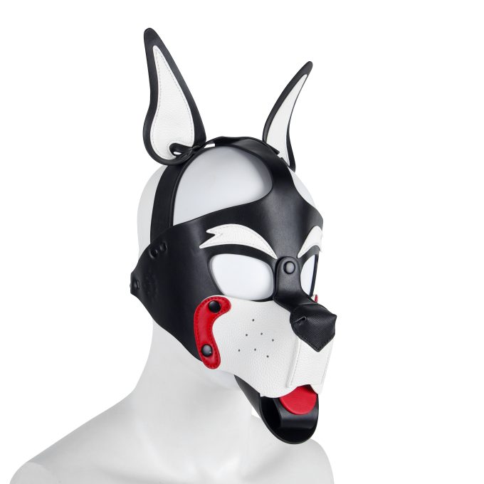 Banoch Masker Doggy pointy wit imitatie leer Bondage Puppy Play (2) Banoch Masker Doggy pointy wit imitatie leer Bondage Puppy Play (2)