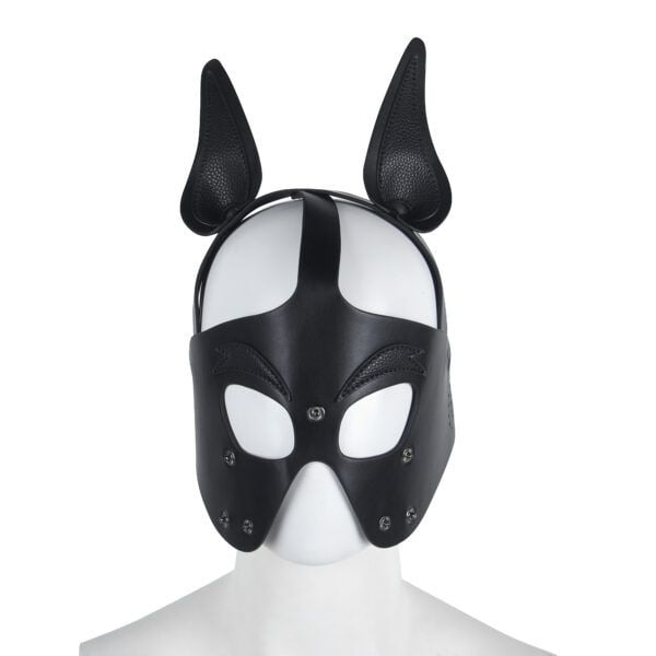 Banoch Masker Doggy pointy zwart imitatie leer Bondage Puppy Play (11)