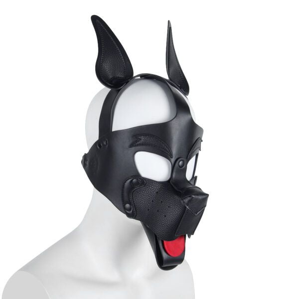 Banoch Masker Doggy pointy zwart imitatie leer Bondage Puppy Play (2)