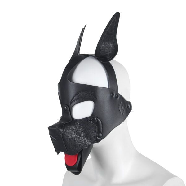 Banoch Masker Doggy pointy zwart imitatie leer Bondage Puppy Play (8)