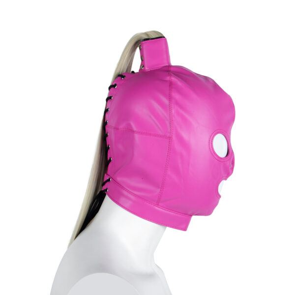 Banoch Masker Pony Tail roze imitatie leer Bondage (4) Banoch Masker Pony Tail roze imitatie leer Bondage (4)