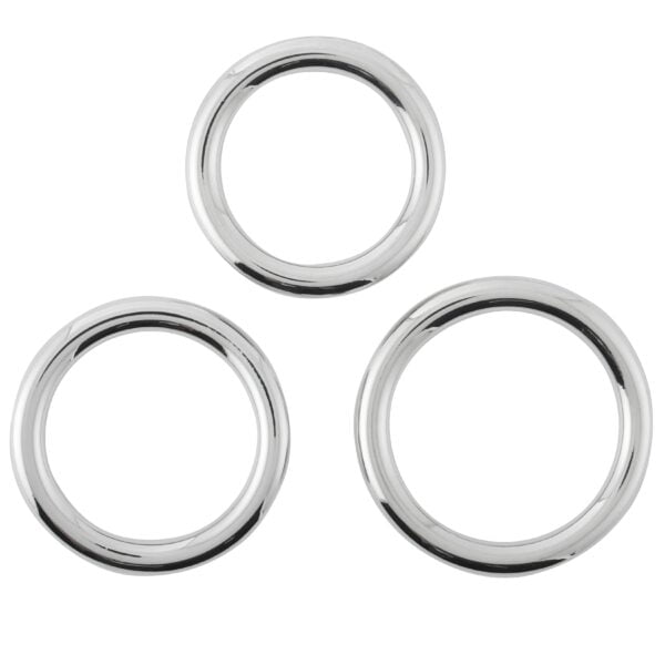 Banoch Cockring licht gebogen metaal 8 mm dik metaal 3 maten bovenaf gezien Banoch Cockring licht gebogen metaal 8 mm dik metaal 3 maten bovenaf gezien