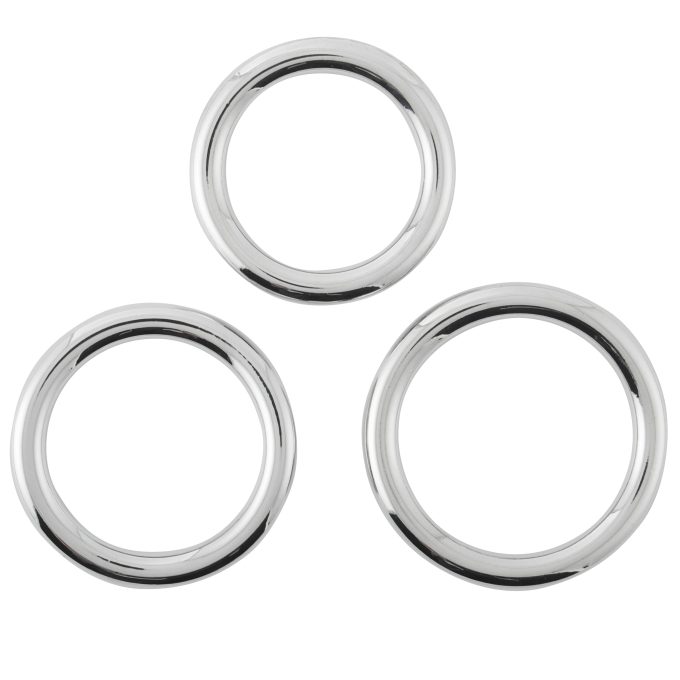 Banoch Cockring licht gebogen metaal 8 mm dik metaal 3 maten bovenaf gezien