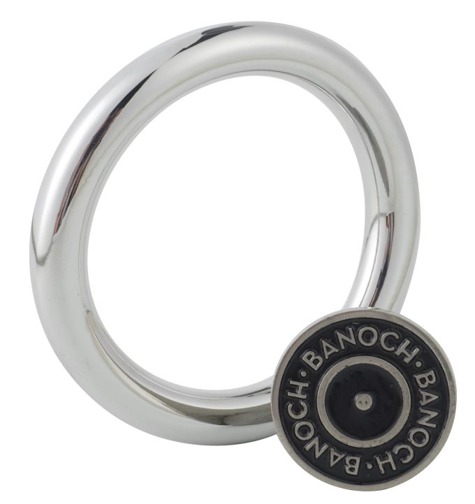 Banoch Cockring licht gebogen metaal 8 mm dik metaal staand met pin