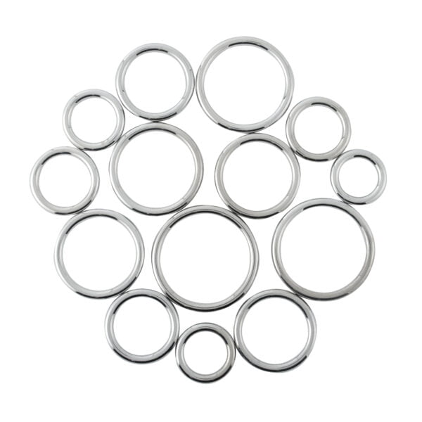 Banoch Cockring rond metaal 6 mm dik eikelring , alle maten bovenaf gezien