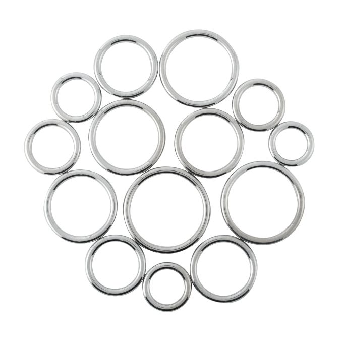 Banoch Cockring rond metaal 6 mm dik eikelring , alle maten bovenaf gezien