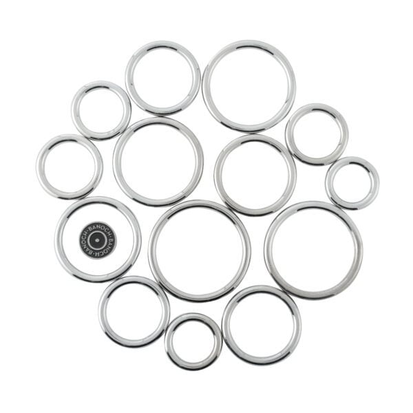 Banoch Cockring rond metaal 6 mm dik eikelring alle maten met banoch pin