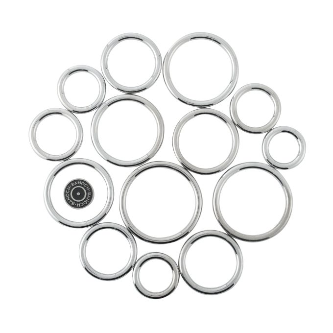 Banoch Cockring rond metaal 6 mm dik eikelring alle maten met banoch pin