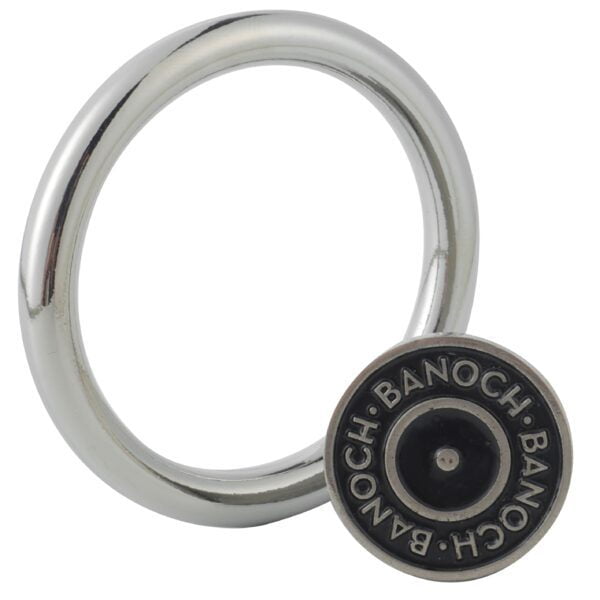 Banoch Cockring rond metaal 6 mm dik eikelring staand met banoch pin