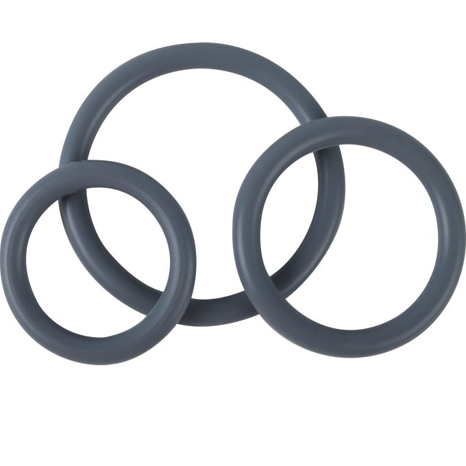 Banoch cockring trio   classic set grijs siliconen Ø 354555 mm (9)
