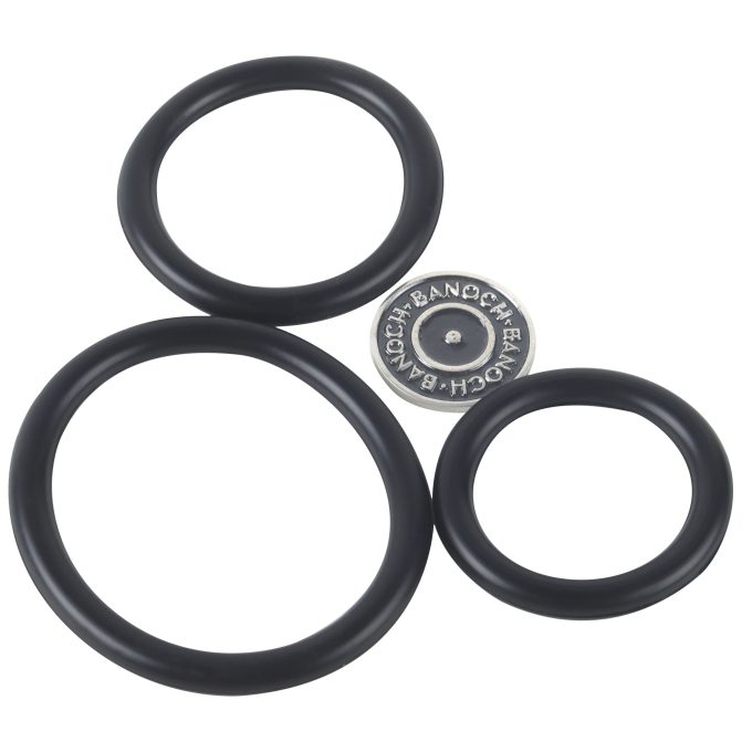 Banoch cockring trio   classic set zwart siliconen Ø 354555 mm (1)