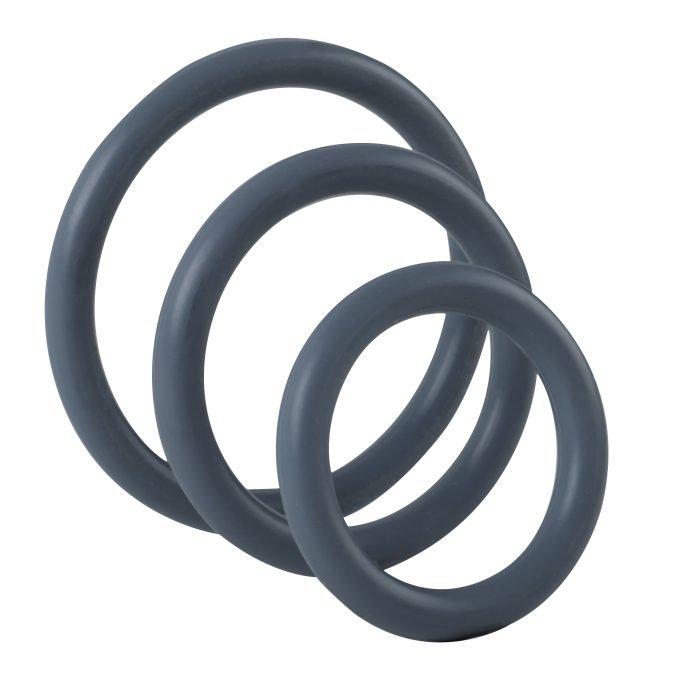Banoch cockring trio   classic set zwart siliconen Ø 354555 mm (8)