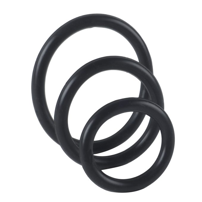 Banoch cockring trio   classic set zwart siliconen Ø 354555 mm (9)