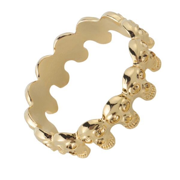 Banoch eikelring doodskop goud cockring (10)