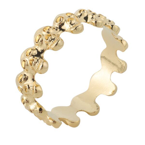 Banoch eikelring doodskop goud cockring (11)