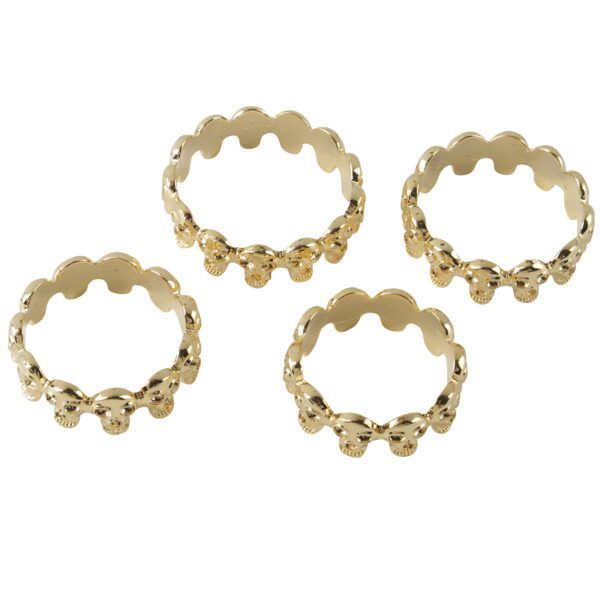 Banoch eikelring doodskop goud cockring alle maten zijkant