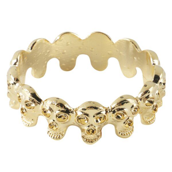 Banoch eikelring doodskop goud cockring liggend