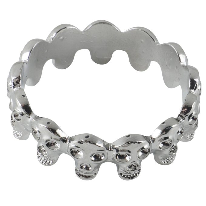 Banoch eikelring doodskop zilver cockring liggend