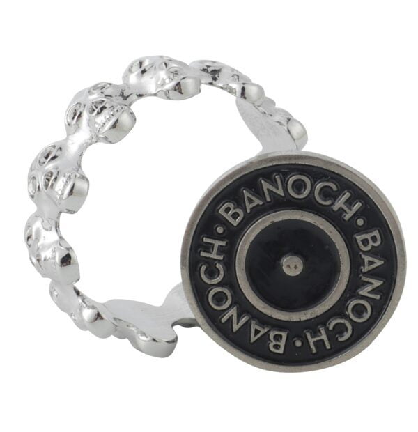 Banoch eikelring doodskop zilver cockring met pin