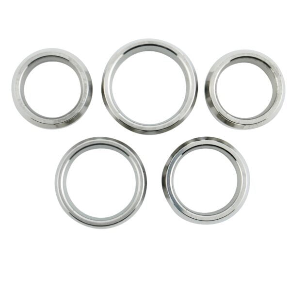 Banoch glansring edge eikelring Metaal cockring 5 maten bovenkantt