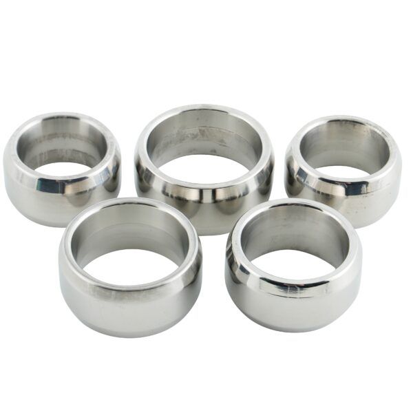 Banoch glansring edge eikelring Metaal cockring 5 maten gezien zijkant