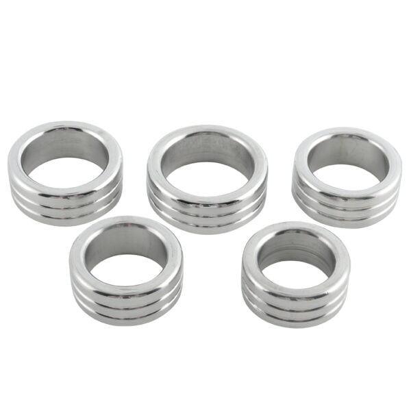 Banoch glansring groef eikelring Metaal cockring 5 diameters van boven zijkant gezien