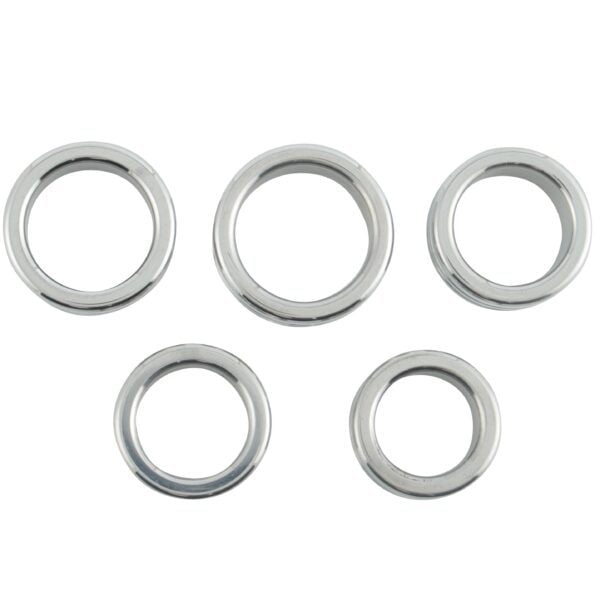 Banoch glansring groef eikelring Metaal cockring bovenkant 5 verschillende maten